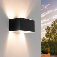 Ledvion Applique Murale Solaire LED - Deux Faces - 3000K - IP44 - Noir