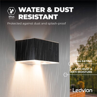 Ledvion Applique Murale Solaire LED - Deux Faces - 3000K - IP44 - Noir