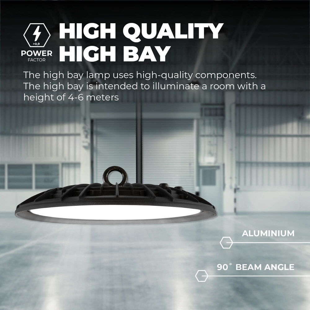 Ledvion High Bay LED 100W - Osram LED - 90° - 110Lm/W - 6000K - IP65 - 2 ans de garantie