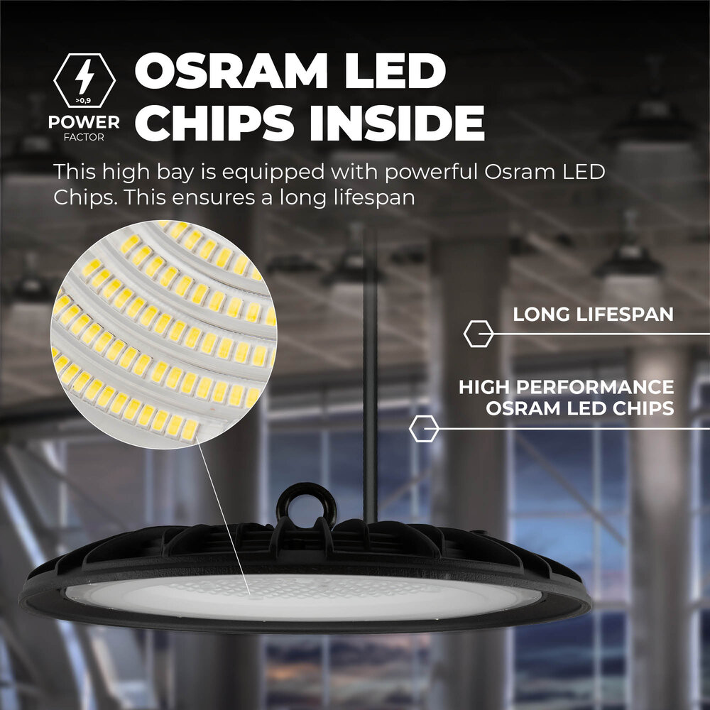 Ledvion High Bay LED 150W - Osram LED - 90° - 110Lm/W - 4000K - IP65 - 2 ans de garantie