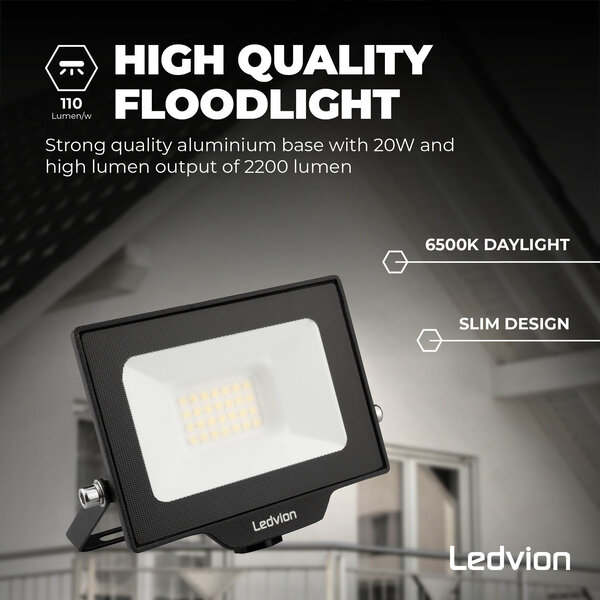 Ledvion Osram Projecteur LED 20W – 2200 Lumen – 6500K