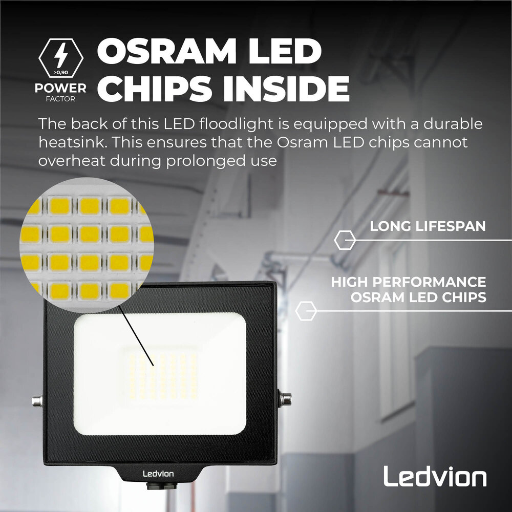 Ledvion Osram Projecteur LED 30W – 3600 Lumen – 4000K