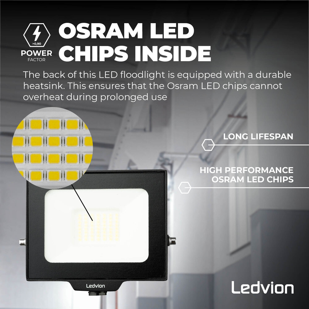 Ledvion Osram Projecteur LED 30W – 3600 Lumen – 6500K