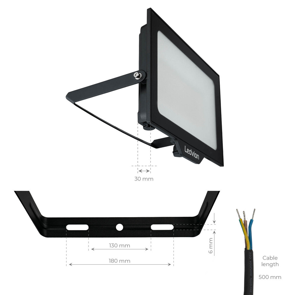 Ledvion Osram Projecteur LED 100W – 12.000 Lumen – 4000K