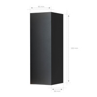 Ledvion Applique Murale LED Noir - 3000K - 2x4.5W - IP54 - Deux Faces