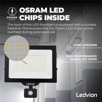 Ledvion Osram Projecteur LED avec Détecteur de Mouvement 150W – 18.000 Lumen – 6500K