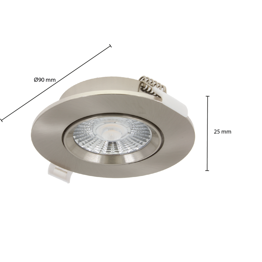 Lampesonline Spots Encastrables LED Argent - 6W - IP44 - 3000K - Dimmable - 3 Pack