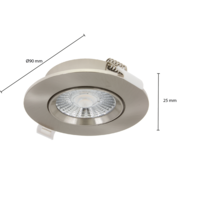 Lampesonline Spots Encastrables LED Argent - 6W - IP44 - 3000K - Dimmable - 3 Pack