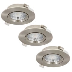 Spots Encastrables LED Argent - 6W - IP44 - 3000K - Dimmable - 3 Pack