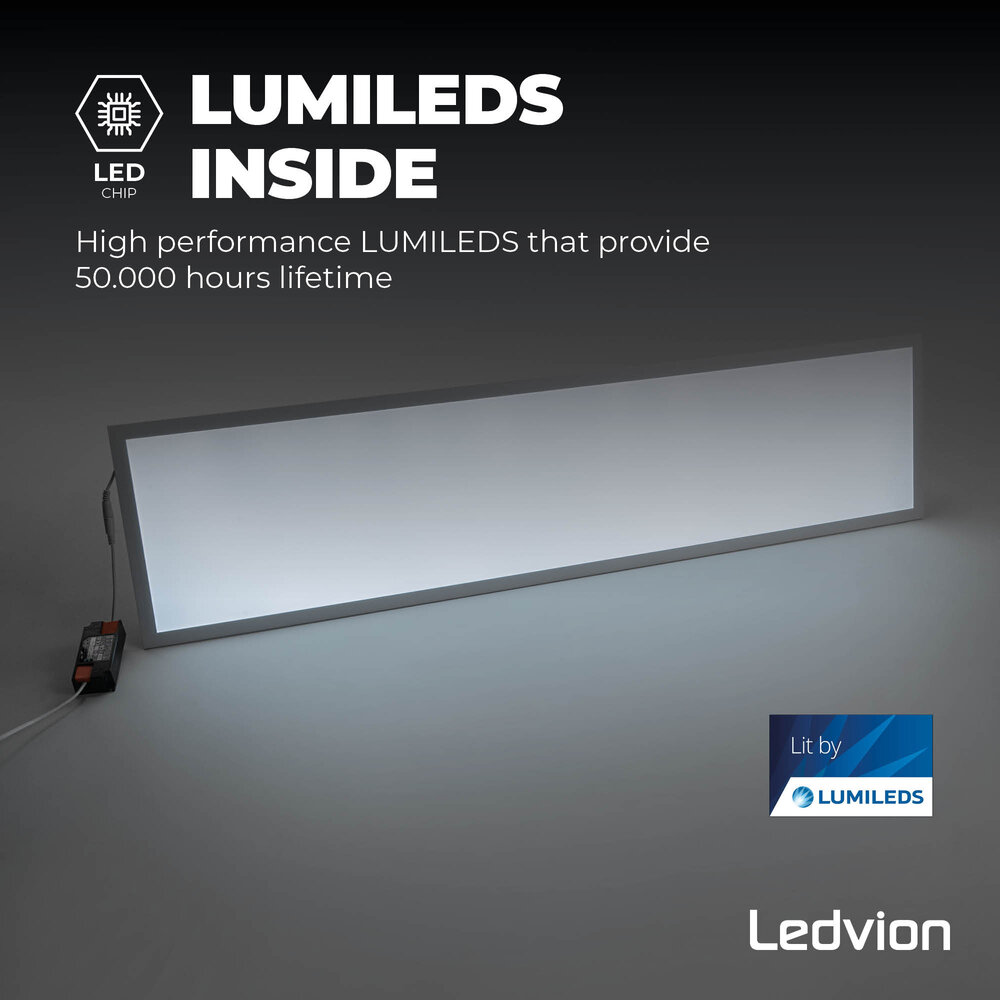 Ledvion 6x Lumileds Panneau LED 30x120 - 36W - 6500K - 125 lm/W - 5 Années Garantie