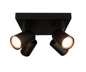 Spot Plafonnier LED Noir à 4 lumières - Inclinable - GU10