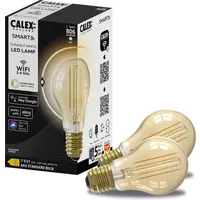 Calex 2x Calex Smart Ampoule Filament LED - Dimmable - E27 - 7W - 1800K-3000K