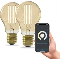 Calex 2x Calex Smart Ampoule Filament LED - Dimmable - E27 - 7W - 1800K-3000K