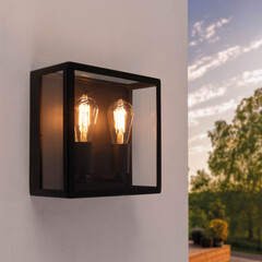 Applique Murale LED - Noir - E27 Raccord - IP44