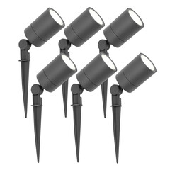 6x Spot à piquer LED – IP65 - 5W - 6500K - Câble 1M - Anthracite