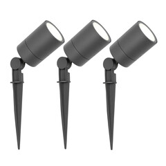 3x Spot à piquer LED – IP65 - 5W - 6500K - Câble 1M - Anthracite