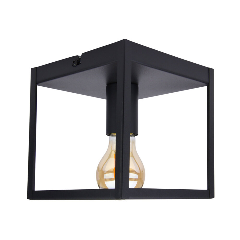 Lampesonline Plafonnier LED - Leduxa - Noir - Carrée - Raccord E27 - 4W