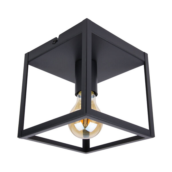 Lampesonline Plafonnier LED - Leduxa - Noir - Carrée - Raccord E27 - 4W