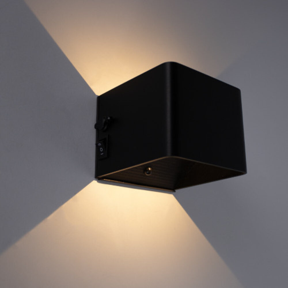 Lampesonline Applique Murale LED avec Détecteur de Mouvement - Noir - 6W