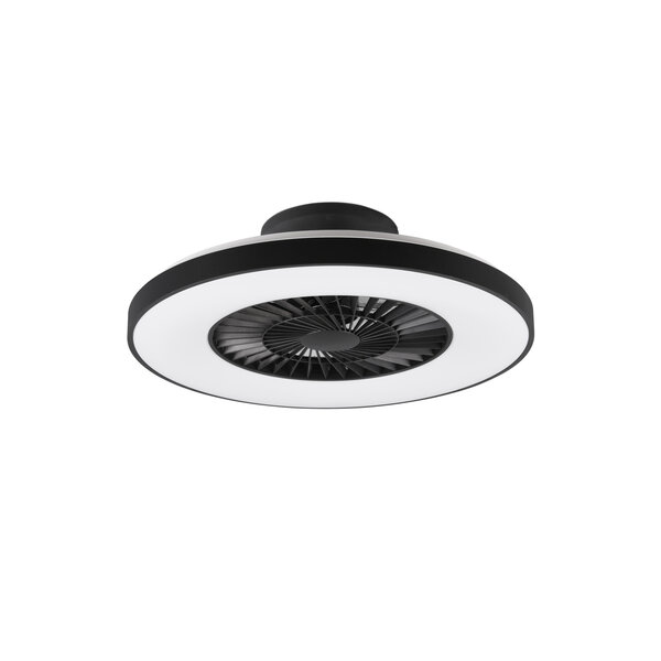 Trio Lighting Ventilateur LED Noir - 39,6W - 3900Lm - 3000-6500K - Télécommande - Minuterie - Commutable séparément - Dimmable - Lampe de nuit