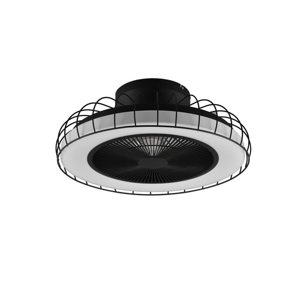 Trio Lighting Ventilateur LED Noir - 30W - 3420Lm - 2700-6500K - Télécommande - Minuterie - Dimmable - Veilleuse - WiZ Connected