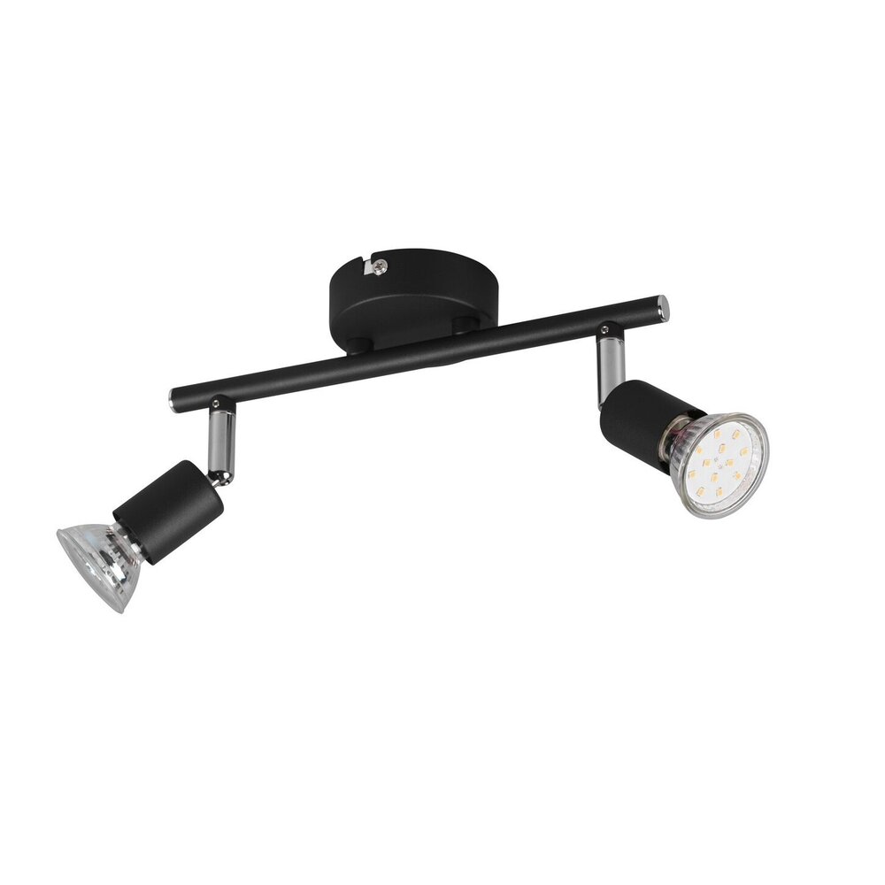 Trio Lighting Spot de Plafond LED Noir Duo - Inclinable - Luminaire GU10 - En saillie