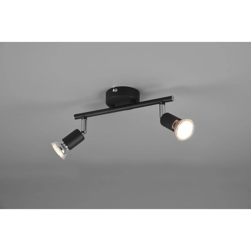 Trio Lighting Spot de Plafond LED Noir Duo - Inclinable - Luminaire GU10 - En saillie