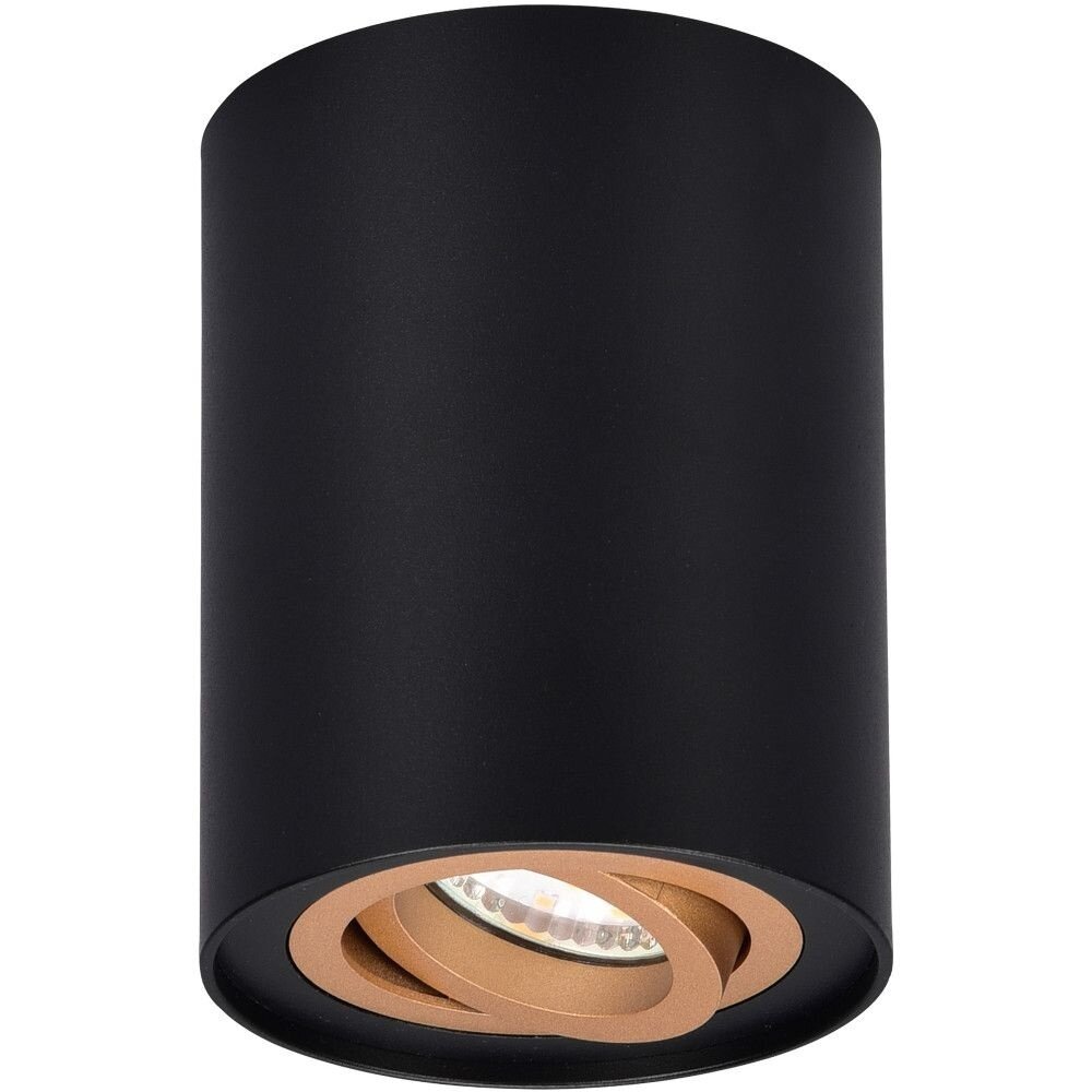 Trio Lighting Spot en saillie GU10 rond - Raccord GU10 - Noir - ø90mm