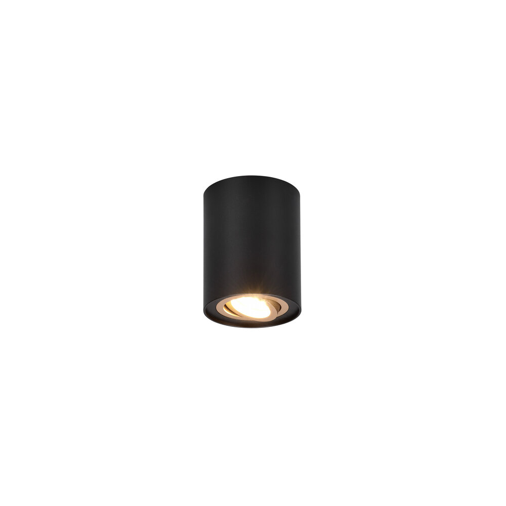 Trio Lighting Spot en saillie GU10 rond - Raccord GU10 - Noir - ø90mm