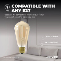 Ledvion Plafonnier LED - Raccord E27 - IP44 - Ø28 cm