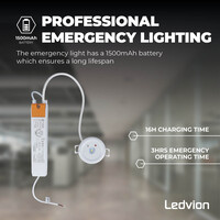 Ledvion 3.5W Spot Luminaire de secours LED - en saillie - 6500K - Montage au plafond