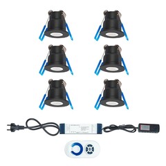 Spots Encastrables LED de Véranda Noir - 3W - IP65 – 2700K - 6 pack