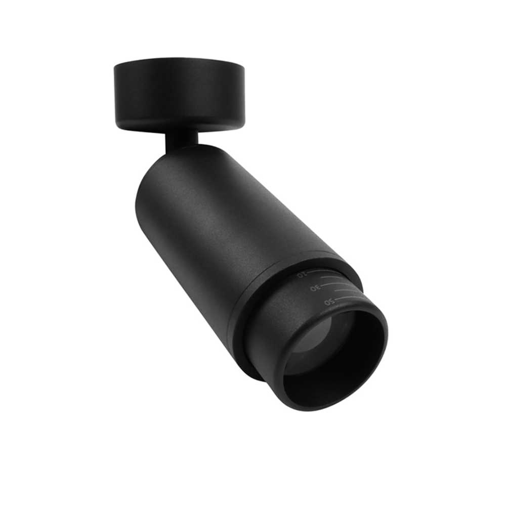 Ledvion Spot Plafonnier LED Noir - Lentille réglable - Raccord GU10