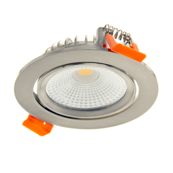 Lampesonline Spots Encastrables LED Inox - Dimmable - IP42 - 5W - 2200K - ø85mm - 5 ans de garantie - Convient pour la salle de bain