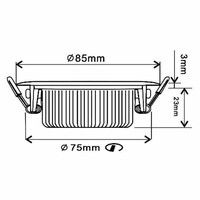 Lampesonline Spots Encastrables LED Inox - Dimmable - IP42 - 5W - 2200K - ø85mm - 5 ans de garantie - Convient pour la salle de bain