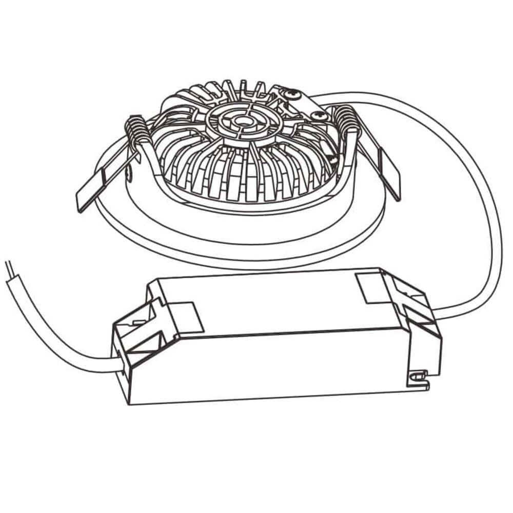 Lampesonline Spots Encastrables LED Inox - Dimmable - IP42 - 5W - 2200K - ø85mm - 5 ans de garantie - Convient pour la salle de bain