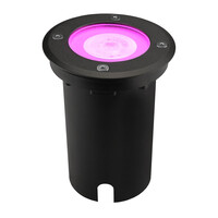 Ledvion Spot encastrable de sol Smart LED - Noir - Ronde - IP67 - 4,9W - RGB+CCT - Câble 1M