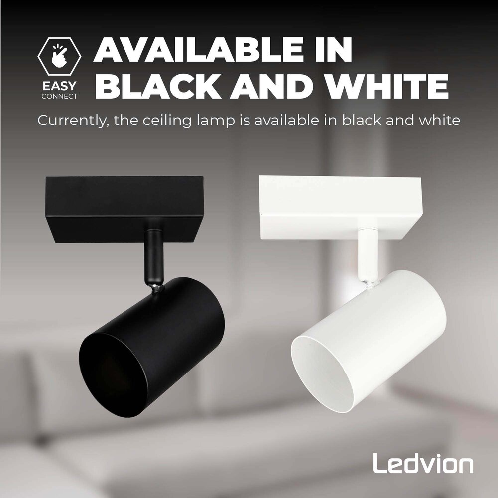 Ledvion Spot Plafonnier LED Blanc - 5W - 6500K - Inclinable