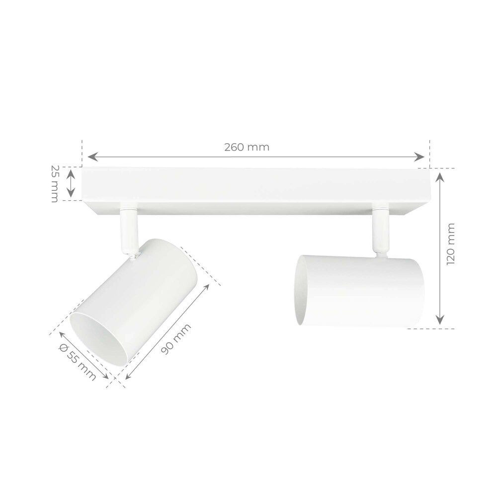 Ledvion Spot Plafonnier LED Blanc Duo - 5W - RGB+CCT - Inclinable