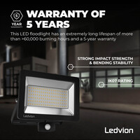 Ledvion Osram Projecteur LED Avec Détecteur de Mouvement 150W – 6500K