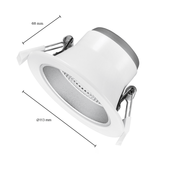 Lampesonline Downlight LED avec Réflecteur - 10W - Ø90 mm - CCT-Switch - Blanc - 5 ans de garantie