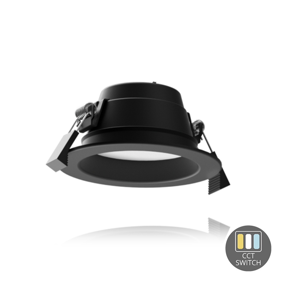 Lampesonline Downlight LED - 10W - Ø90 mm - CCT-Switch - Noir - 5 ans de garantie