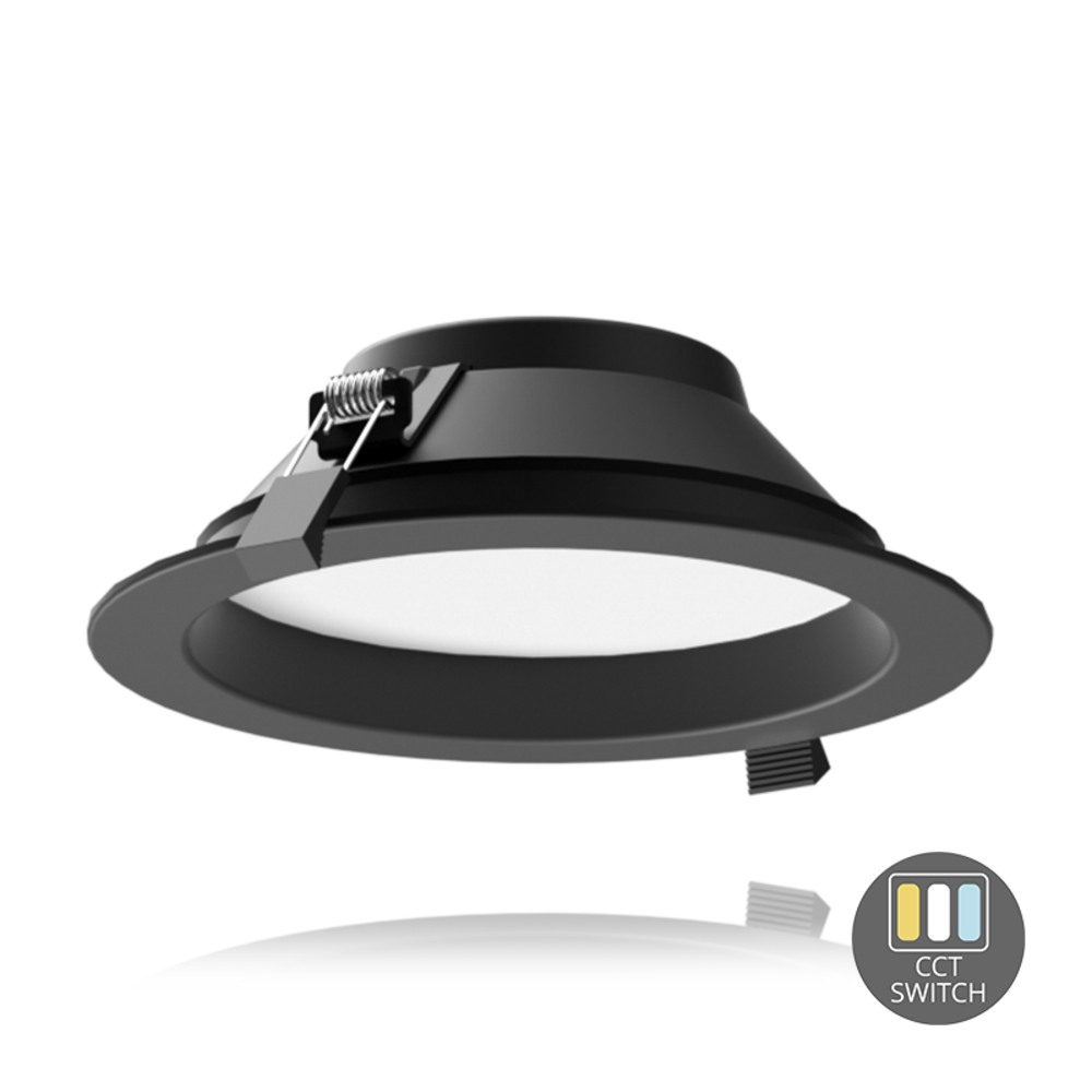 Lampesonline Downlight LED - 15W - Ø170 mm - CCT-Switch - Noir - 5 ans de garantie