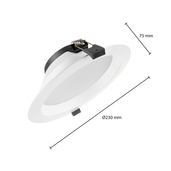 Lampesonline Downlight LED - 20W - Ø195 mm - CCT-Switch - Blanc - 5 ans de garantie