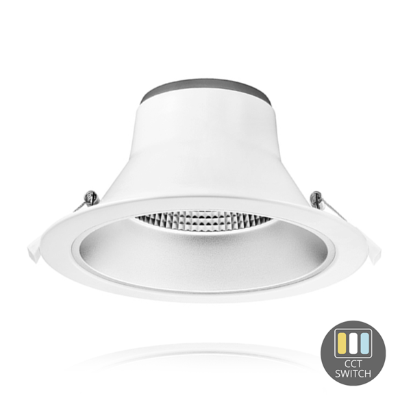 Lampesonline Downlight LED avec Réflecteur - 15W - Ø120 mm - CCT-Switch - Blanc - 5 ans de garantie
