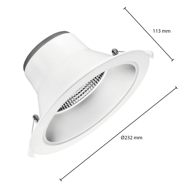 Lampesonline Downlight LED avec Réflecteur - 15W - Ø195 mm - CCT-Switch - Blanc - 5 ans de garantie