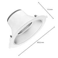 Lampesonline Downlight LED avec Réflecteur - 20W - Ø195 mm - CCT-Switch - Blanc - 5 ans de garantie