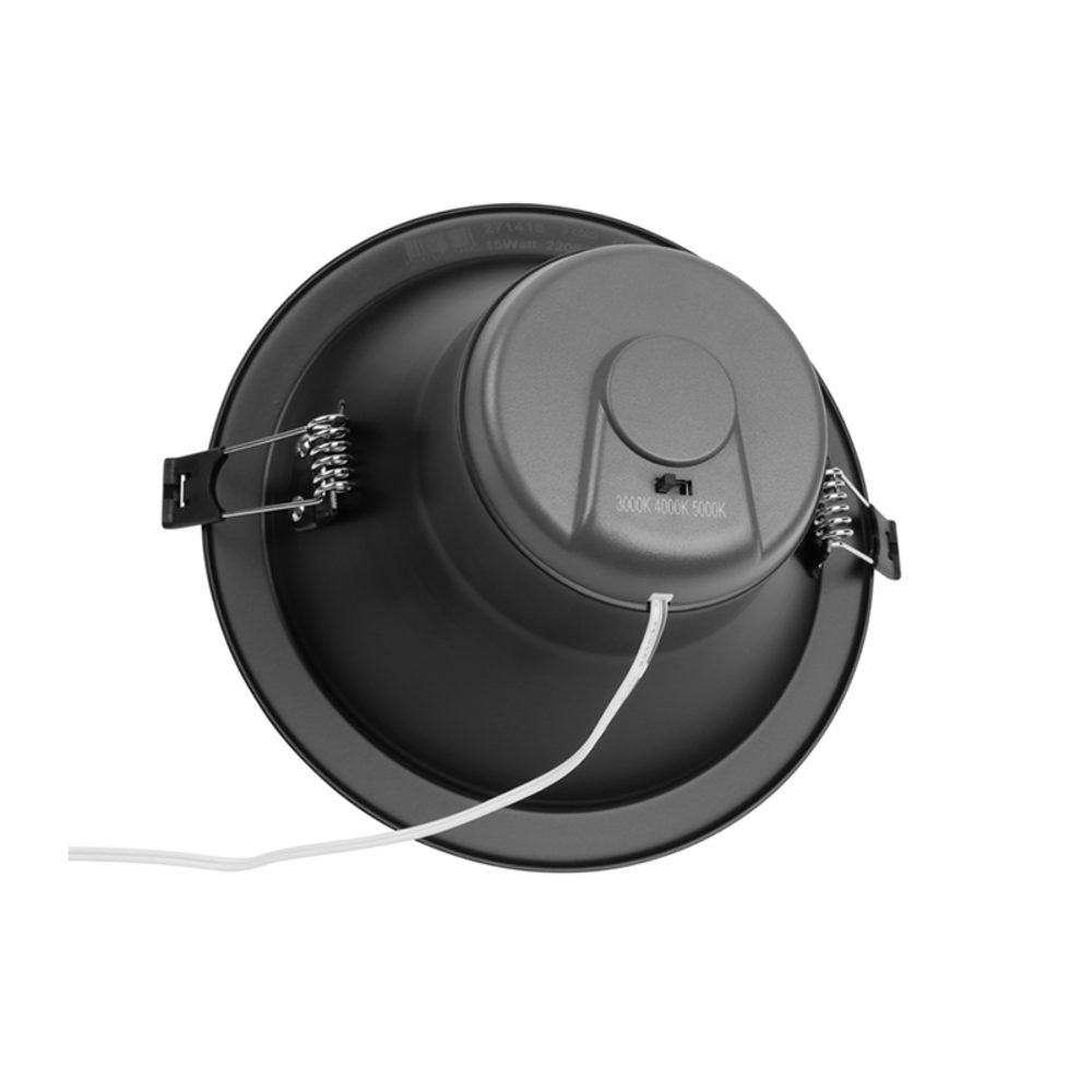 Lampesonline Downlight LED avec Réflecteur - 15W - Ø145 mm - CCT-Switch - Noir - 5 ans de garantie