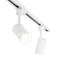 Lampesonline 2m LED Spot sur rail - 5 Luminaires - 5W - 2700K - Dimmable - Rail Monophasé - Blanc