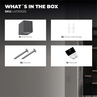 Ledvion Applique Murale LED - Cube Anthracite - 3W - 2700K